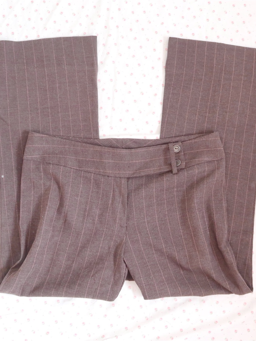 Y2k low rise pinstripe flare office siren pants